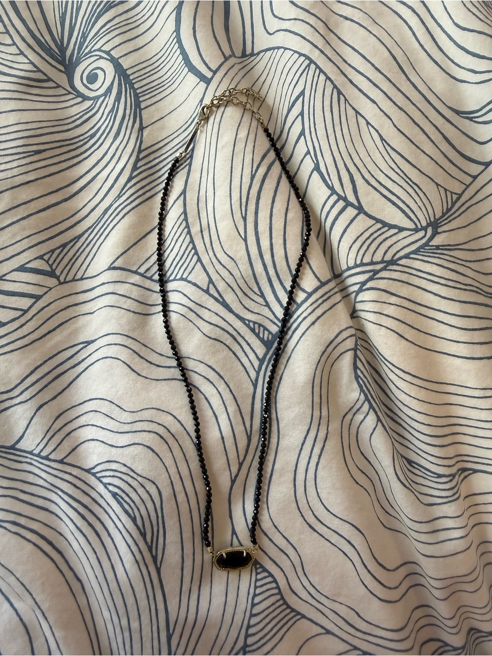 Kendra Scott Black Beaded Necklace with Gold Accent
